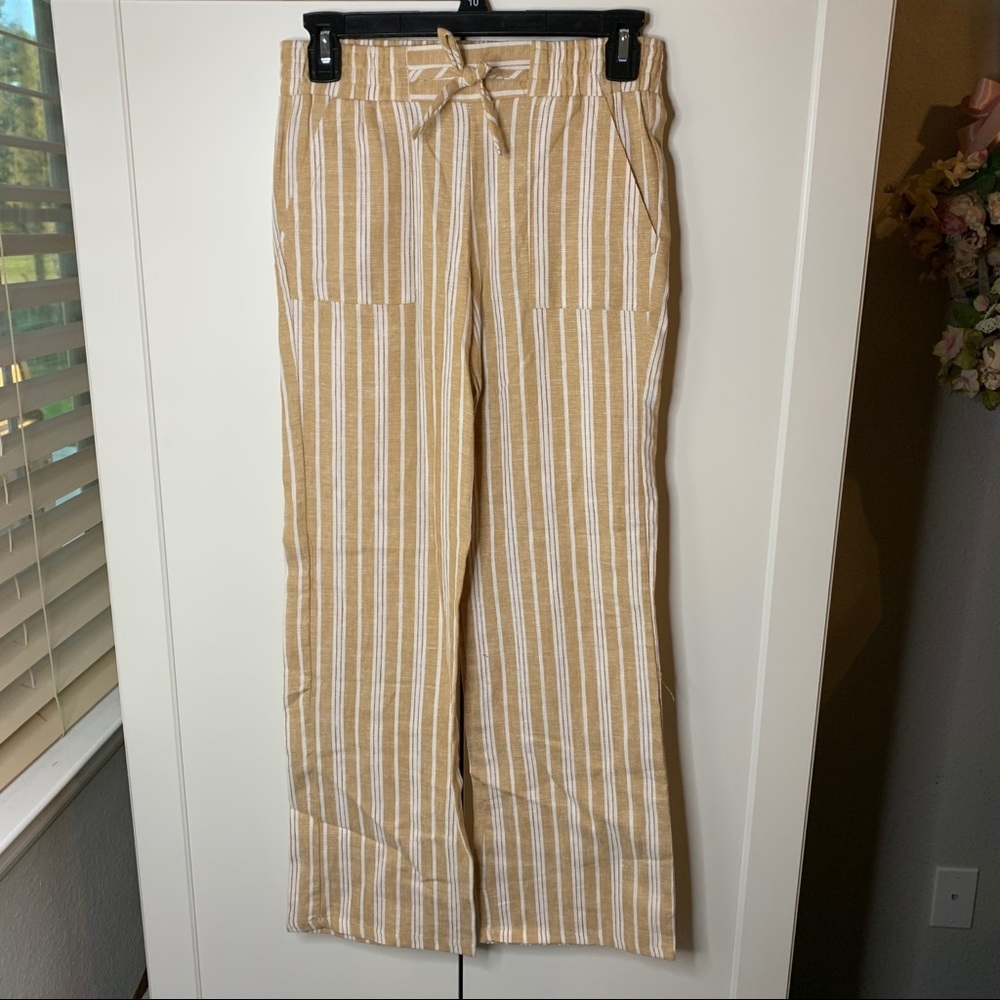 Girl’s White Fawn Linen-Blend Beach Pants